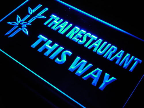 Thai Restaurant This Way Food LED Light Sign
